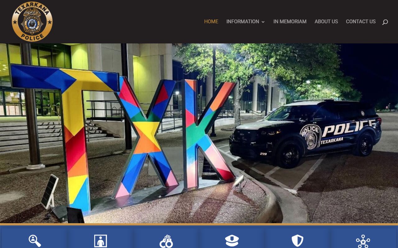 Texarkana Arkansas Police Department website for criminal records and incident reports