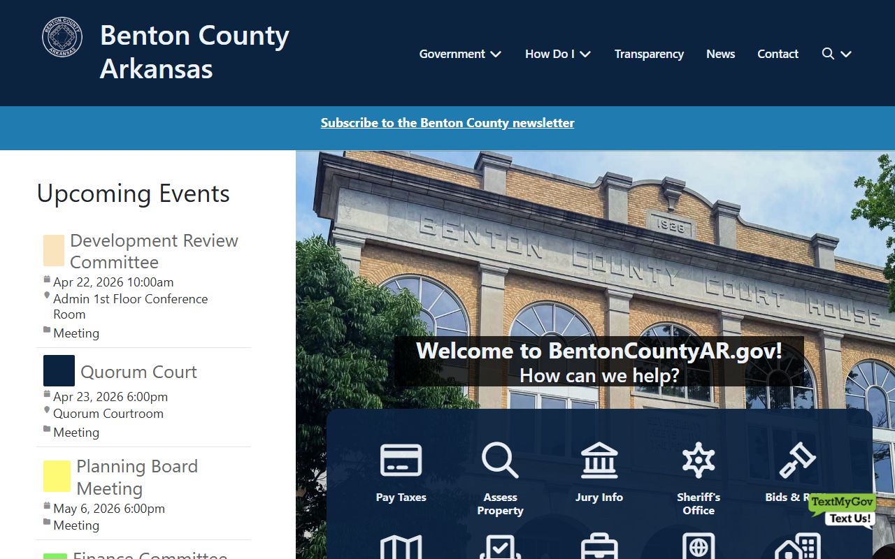 Benton County official website for criminal records and public access
