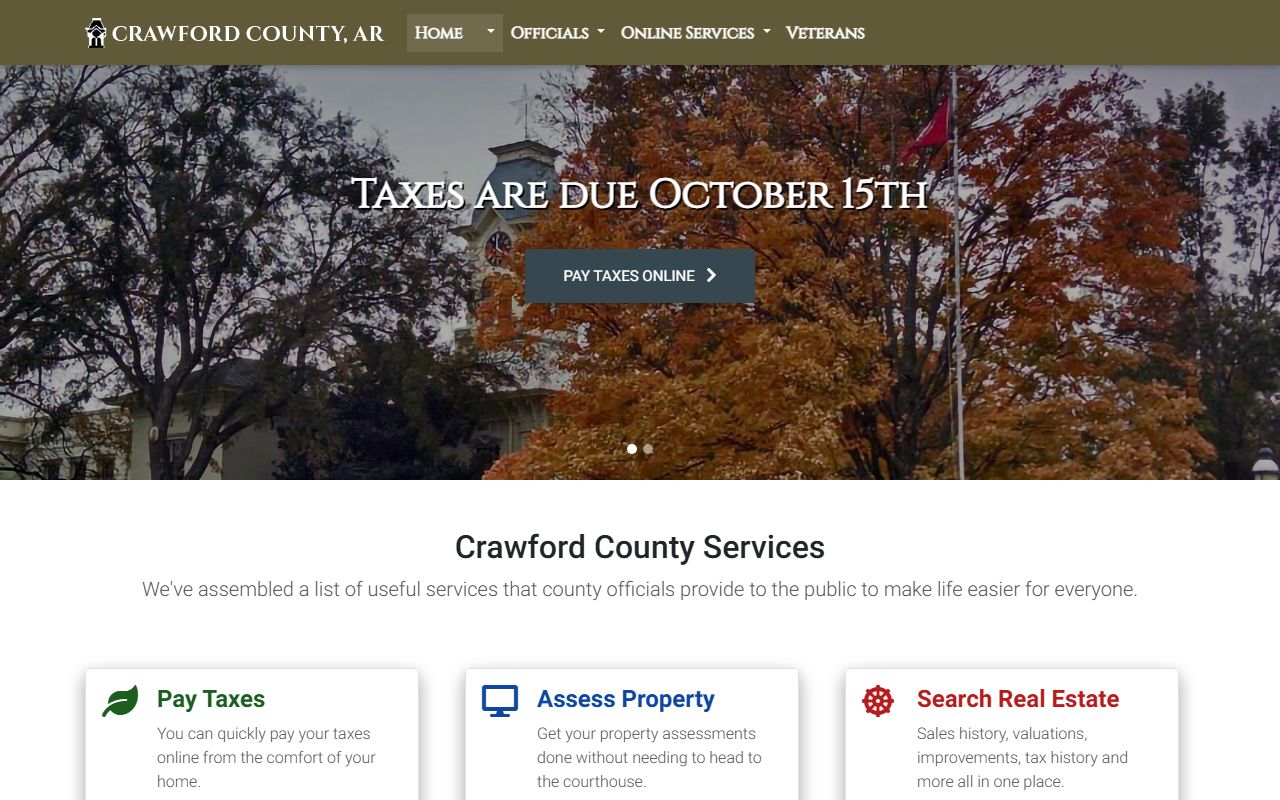 Crawford County government website with circuit clerk and criminal records access