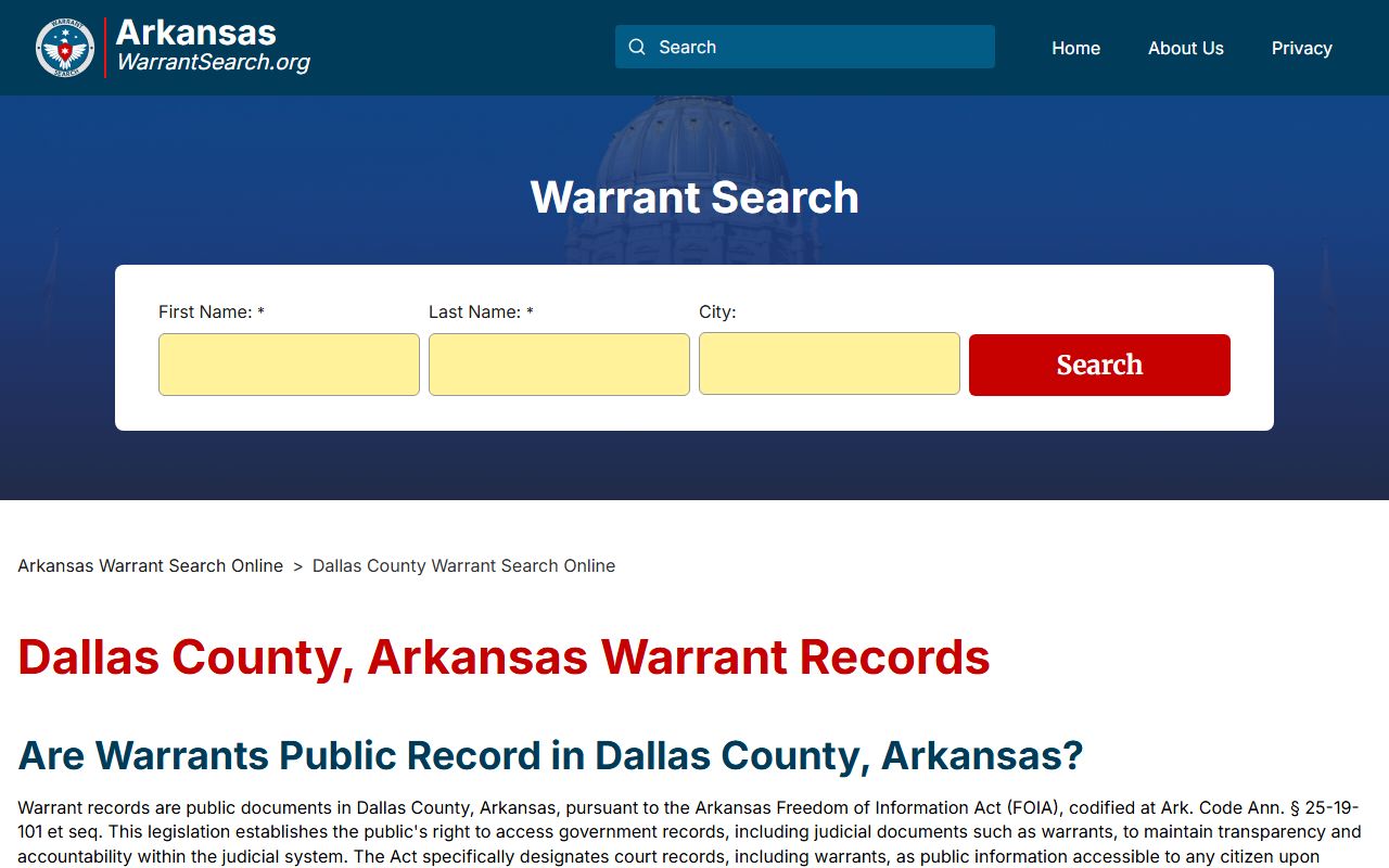 Dallas County warrant and court records search - use CourtConnect for official case information
