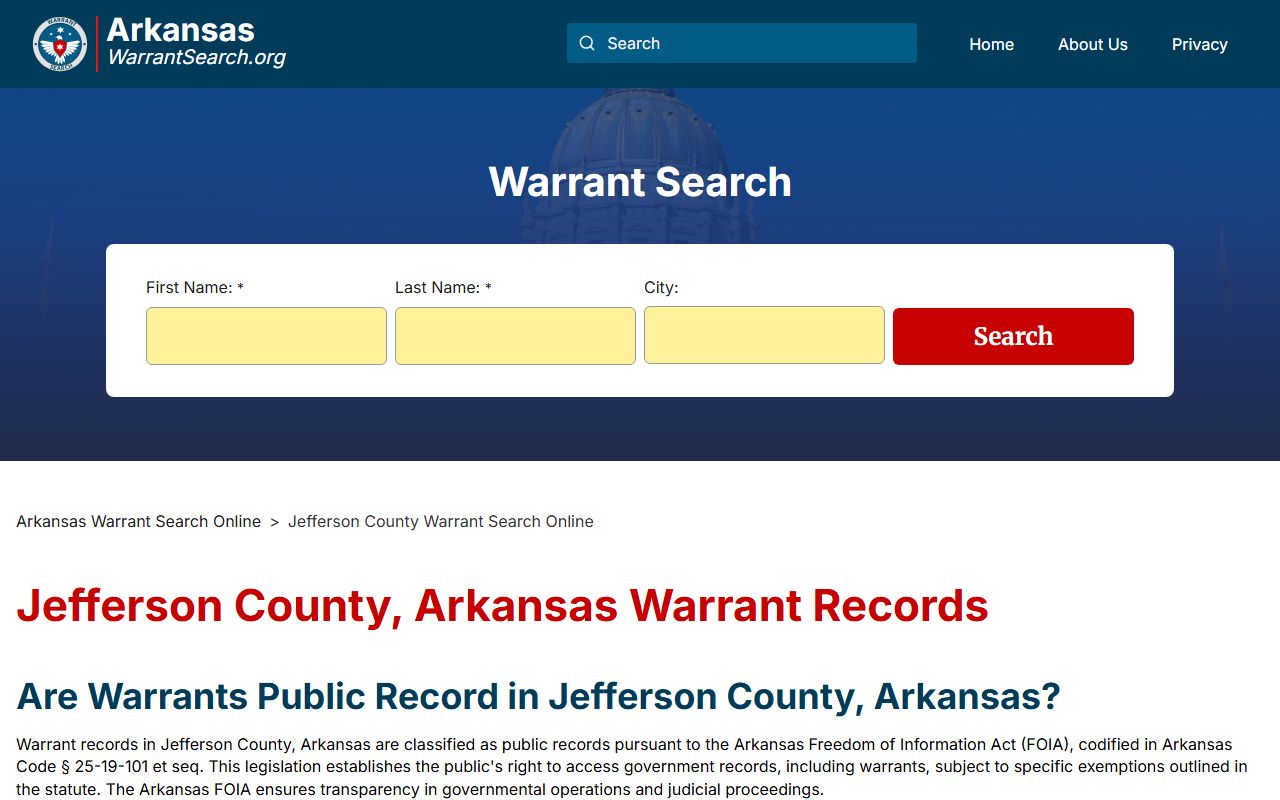 Jefferson County court records and warrant search
