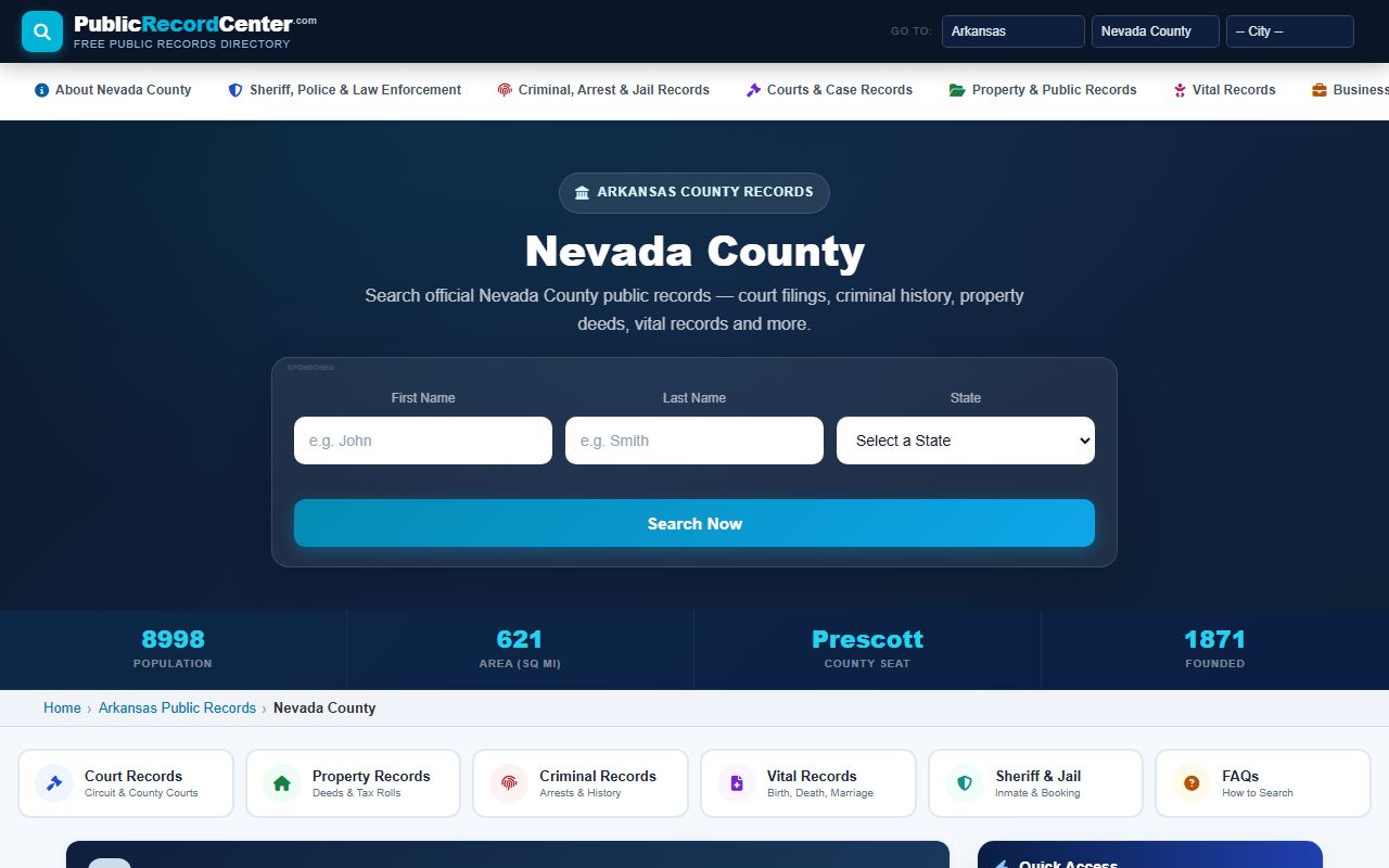 Nevada County public records - use CourtConnect for official court and criminal case searches
