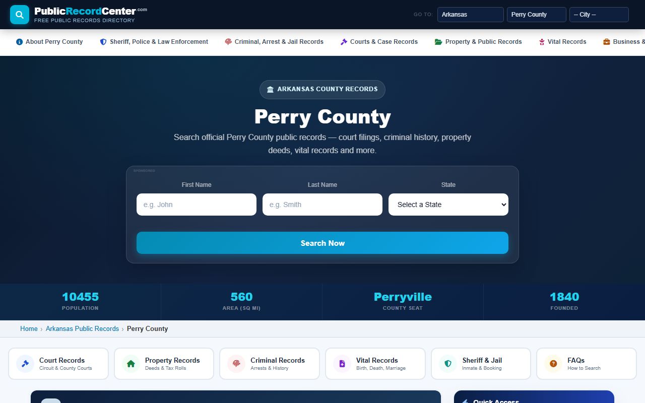 Perry County public records - use CourtConnect for official court and criminal case searches