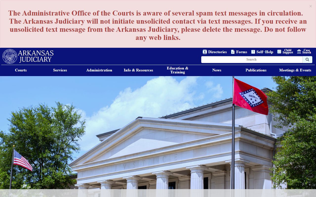 Arkansas Judiciary homepage court records and criminal case resources